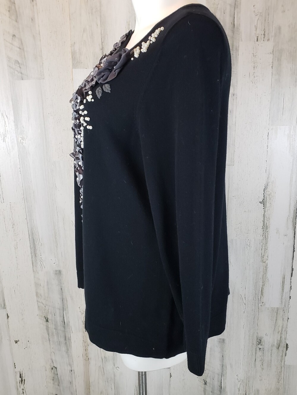CJ Banks Black Knit Cardigan Size 2X - Picture 3 of 7